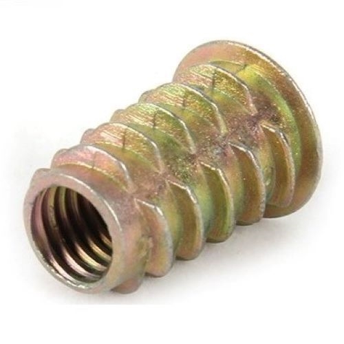 M6 Zinc Alloy Threaed Wood Caster Insert Nut with Flanged Hex